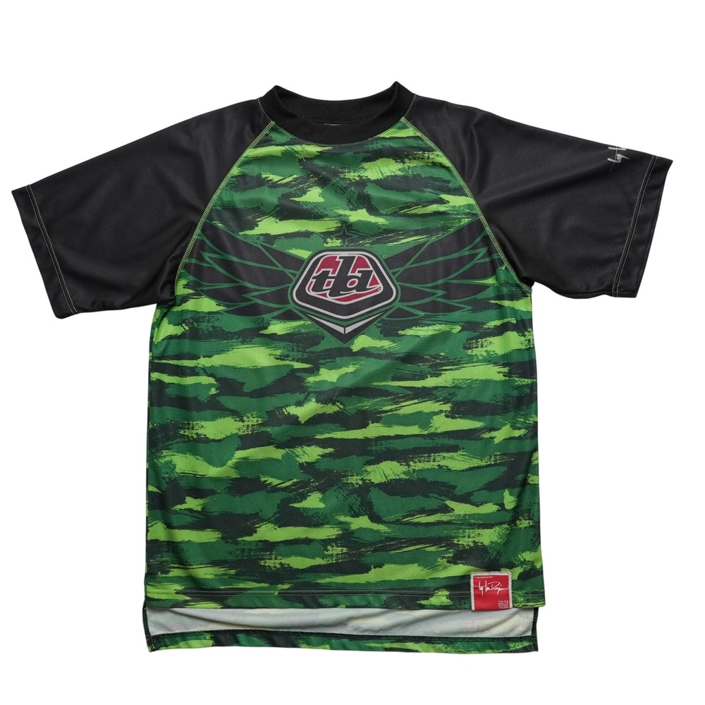 Troy Lee Designs Motocross Jersey Mens Medium Green Camo Short Sleeve Raglan